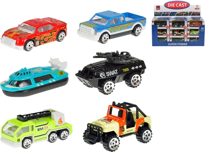 Kovové autíčko 7 cm 1:64 s voľnobehom