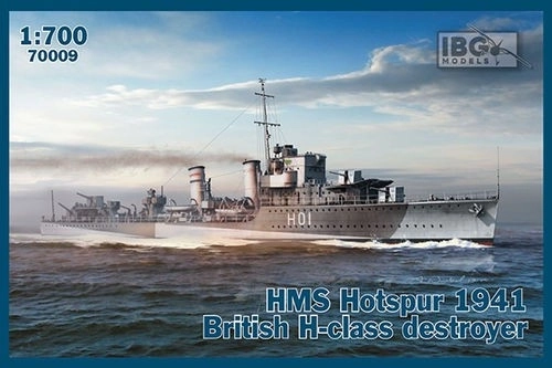 Plastový model lode HMS Hotspur (1941) – torpédoborec triedy H
