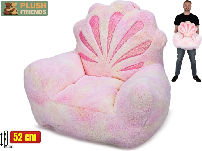 Plush Friends plyšové kresielko v tvare mušle 52 cm