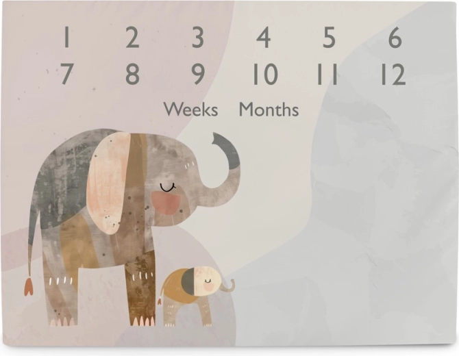 Ceba Baby míľniková podložka na fotenie basic elephant family 92 × 72 cm