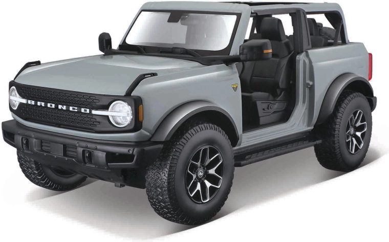 Maisto Ford Bronco Badlands bez dverí kaktusovo sivý 1:18