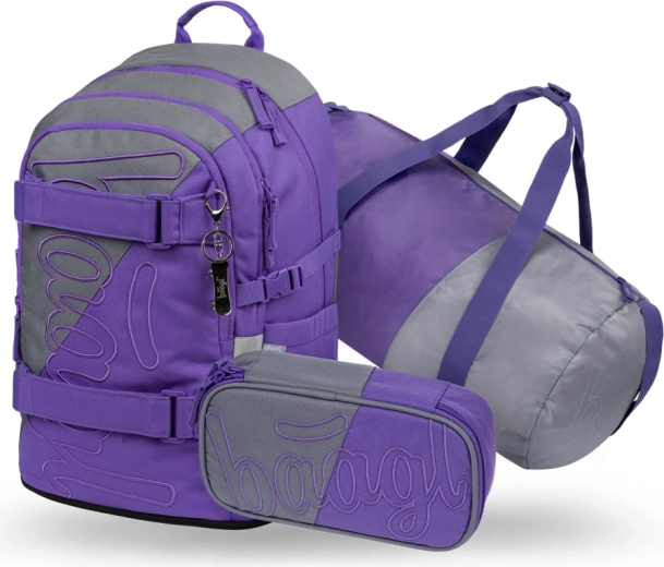 Baagl školský set 3 ks Skate Dual – batoh, peračník a skladacia športová taška GRS