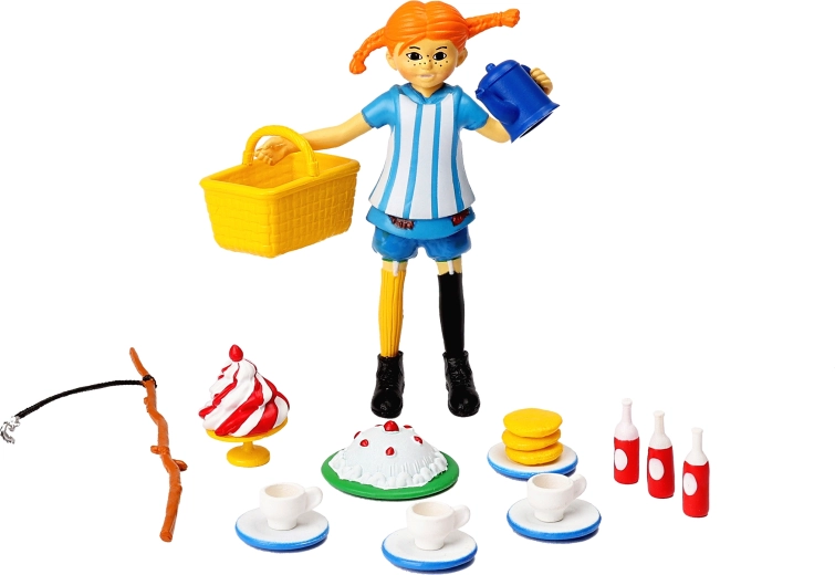 Pippi Dlhá pančucha – figúrka s doplnkami (čajová párty)