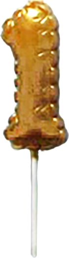 Tortová sviečka číslica 1 zlatá zapichovacia 6 cm