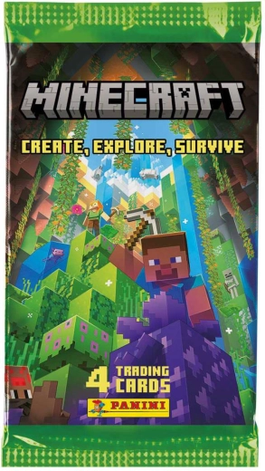 Panini Minecraft zberateľské karty 3. séria (Create, Explore, Survive) – booster vrecúško 4 karty