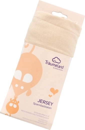 Träumeland jersey napínacia plachta do ohrádky 100 × 100 cm béžová