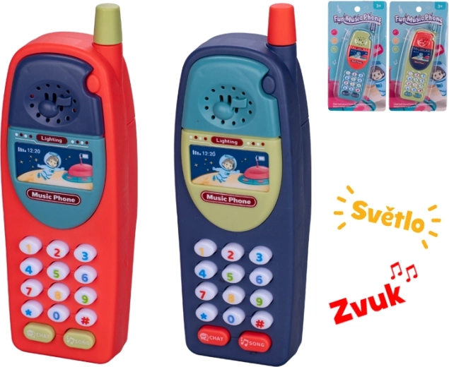 Detský telefón na batérie so svetlom a zvukom 15 cm