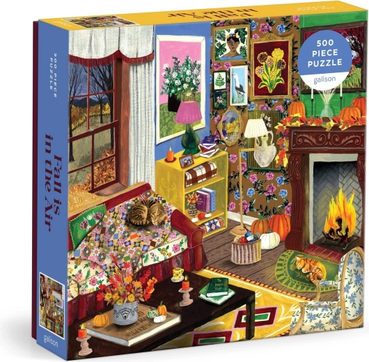 Štvorcové puzzle Galison Jeseň je za dverami, 500 dielikov