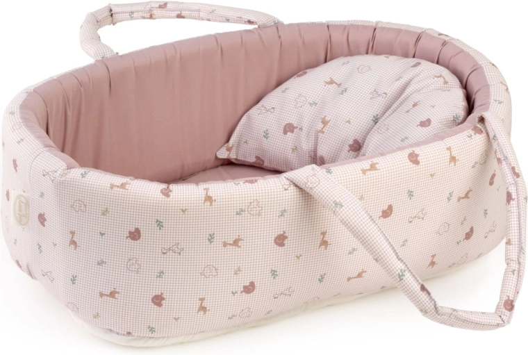 Prenosný textilný košík Antonio Juan Savanna s vankúšikom pre bábiku do 42 cm