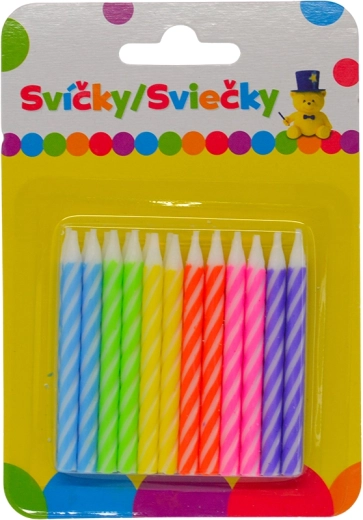Narodeninové farebné sviečky 24 ks