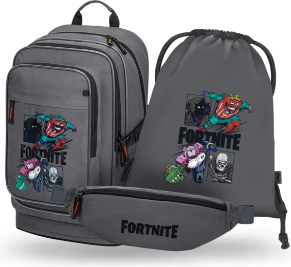 Školský set Baagl Cubic Fortnite Squad 3v1: batoh, vrecko a ľadvinka (GRS)