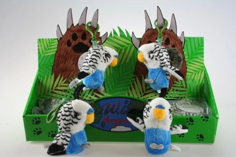 Plyšová andulka biela – kľúčenka