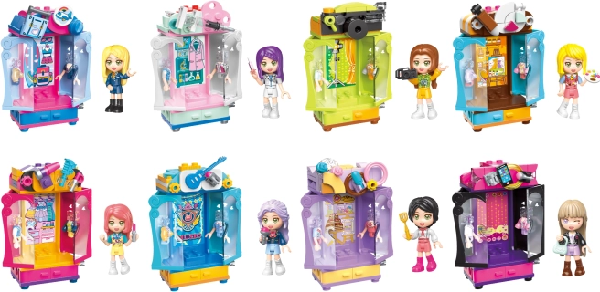 Qman UNA Series – šatní skriňa s minifigúrkou (1 ks stavebnice)