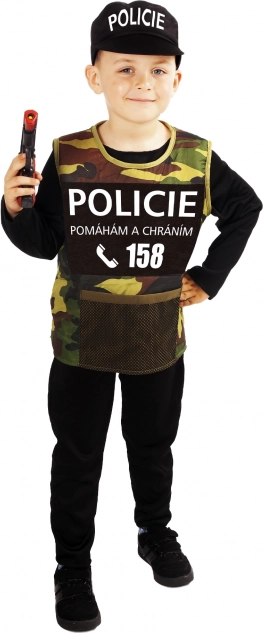 Detský kostým policajta – eko balenie, veľkosť M