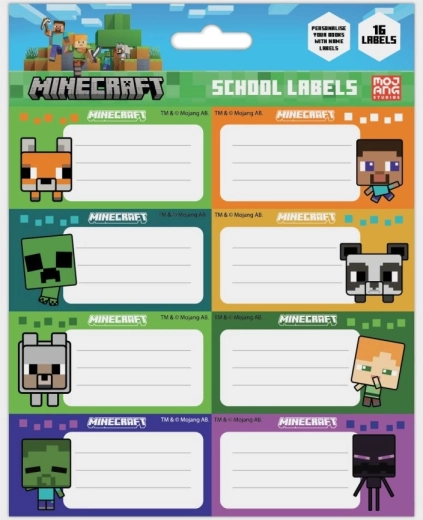 Minecraft menovky na zošity chibi