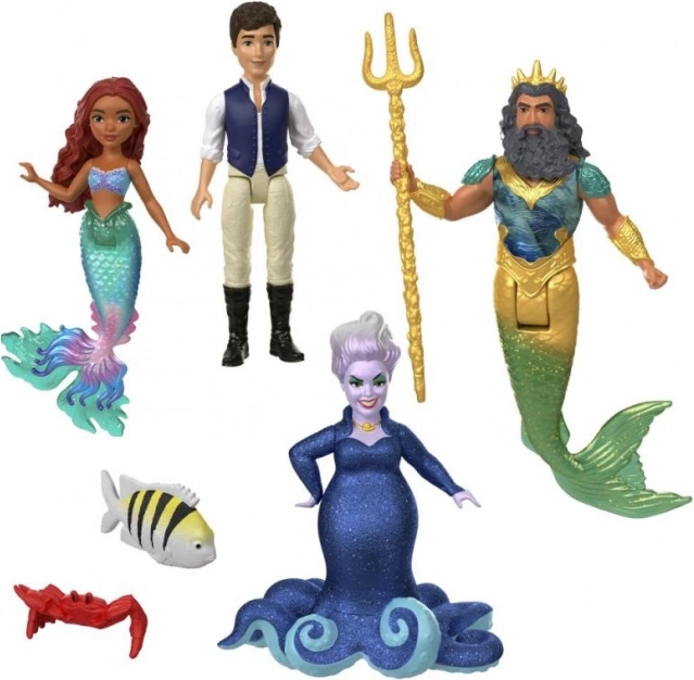 Disney Malá morská víla sada 6 malých bábik s kamarátmi