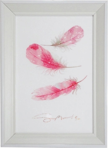 Obraz s farebnými pierkami 20 × 30 cm