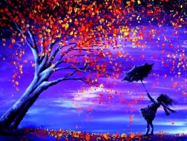 Diamantové maľovanie Kúzelný strom s dievčaťom 30 × 40 cm