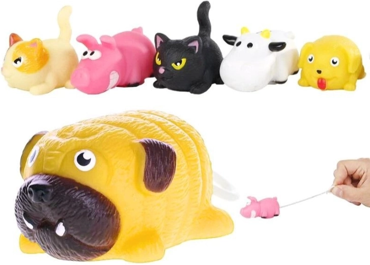 Vibrujúce zvieratko na naťahovanie – 6 druhov