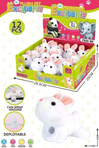 Plyšový náramok so zajačikom 11 × 7,5 cm