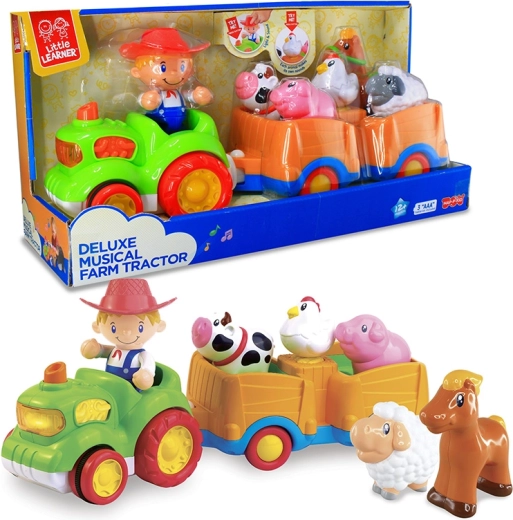 Hap-P-Kid traktor – zvieracia farma Stlač a choď