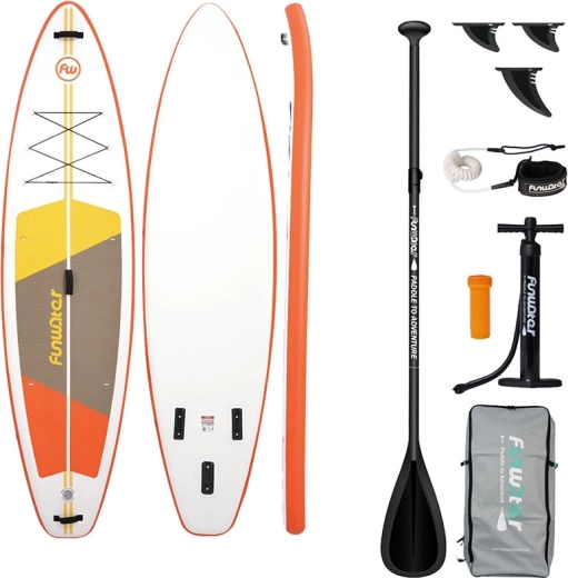 FunWater nafukovací paddleboard all-round 335 × 84 × 15 cm, oranžovo‑biely