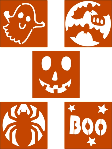 Súprava halloweenskych šablón – 5 kusov