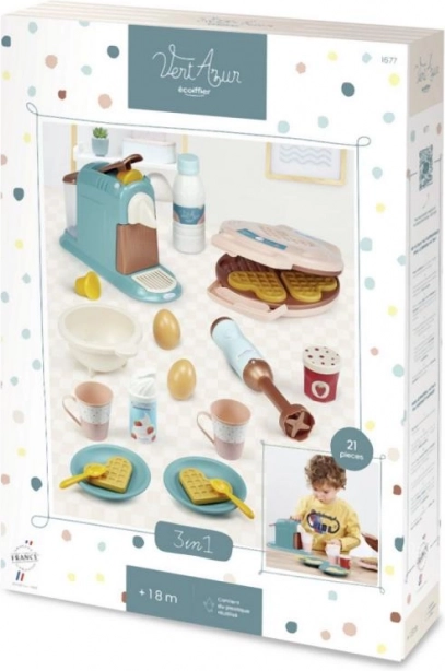 Raňajkový set 3 v 1 – kávovar, vaflovač a tyčový mixér pre deti