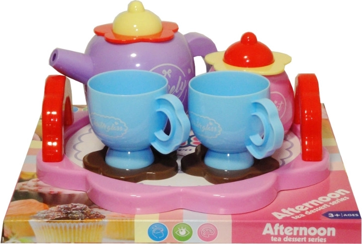 Sada farebného plastového čajového riadu pre deti