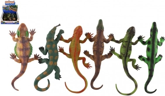 Sada gumených jašteríc s prísavkou v boxe