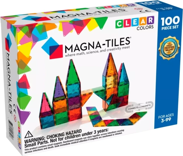 Magna-Tiles magnetická stavebnica clear colours – 100 dielikov