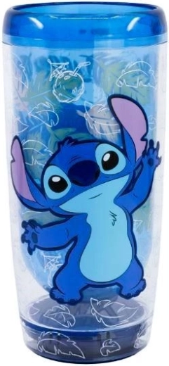 Prémiový dvojstenný pohár Stitch so Smartgrip proti prevrhnutiu - 1 kus