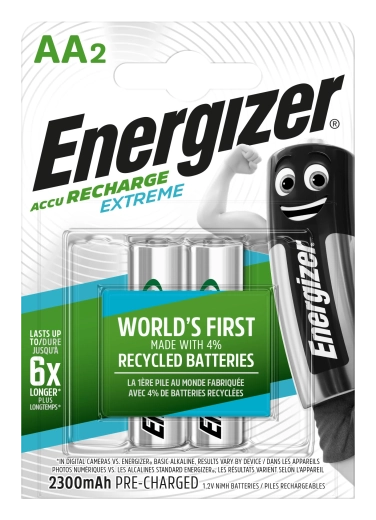 Energizer Extreme AA nabíjateľné batérie 2300 mAh, 2 ks