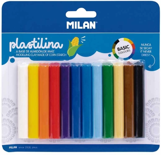 Plastelína basic – sada 12 farieb