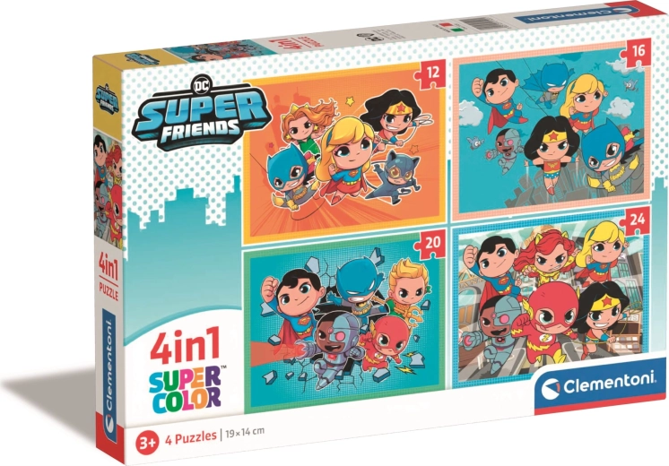 Puzzle 4 v 1 DC Super Friends Super Color