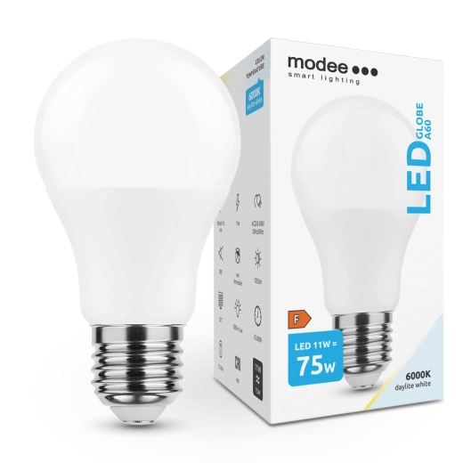 LED žiarovka A60 11 W E27 1055 lm studená biela – Modee Smart Lighting