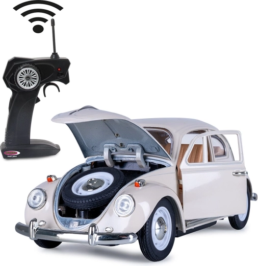 Jamara RC Volkswagen Beetle kovový model 1:18 krémovo biely