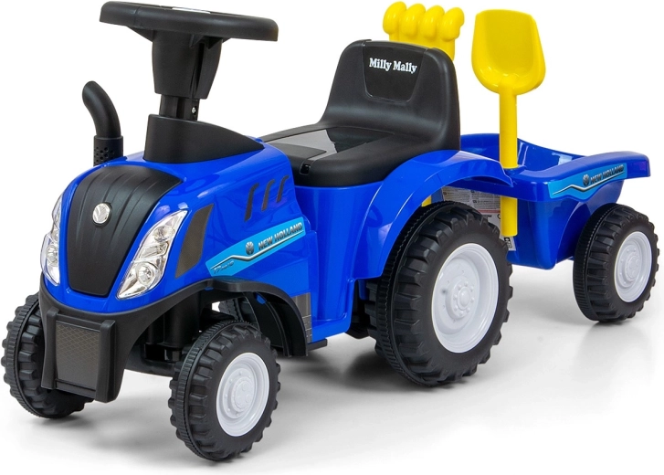 Odrážadlo traktor NEW HOLLAND T7 s prívesom – modré
