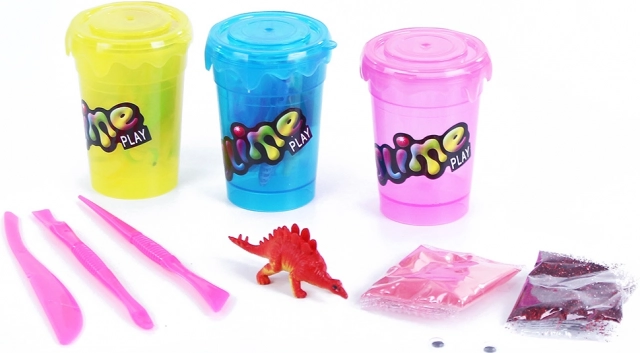 Slime Play kreatívna sada na výrobu slizu s trblietkami a dino figúrkou