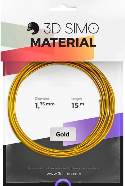 Filament real gold 1,75 mm pre 3d perá a tlač – zlatý, 15 m