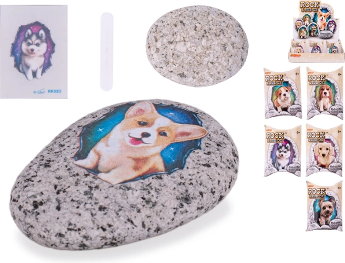 Kamienok s nálepkou psíka – kreatívna sada pre deti