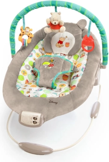 Vibrujúce ležadlo s melódiami DISNEY Baby WINNIE THE POOH Dots & Hunny, 0m+, do 9 kg