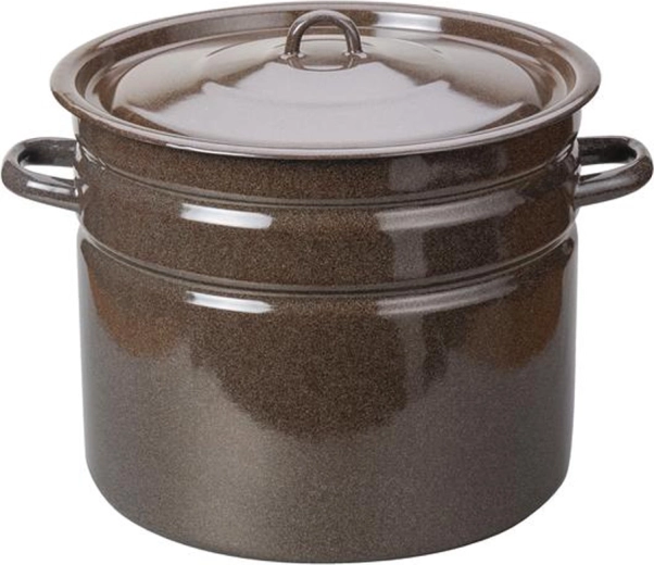 Smalťovaný hrniec s pokrievkou 20 l, hnedý
