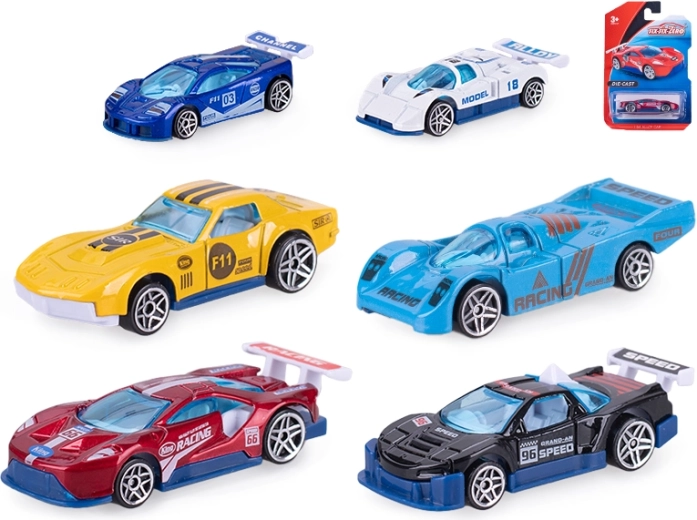 Kovové závodné autíčko 8 cm s voľnobehom