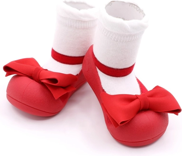Attipas detské barefoot topánočky Mary Jane červené