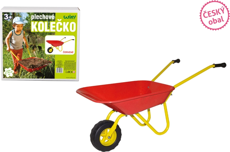 Plechové koliesko Český obal červené 82 × 42 × 35 cm