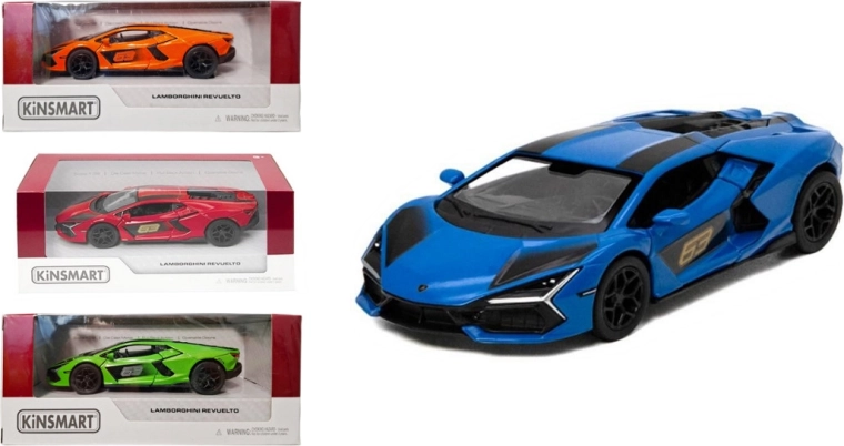 Lamborghini Revuelto kovový model s naťahovacím pohonom Pull Back