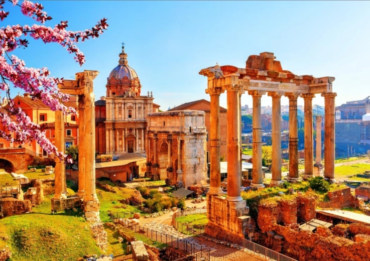 Puzzle Rímske ruiny na jar 1000 dielikov BLUEBIRD