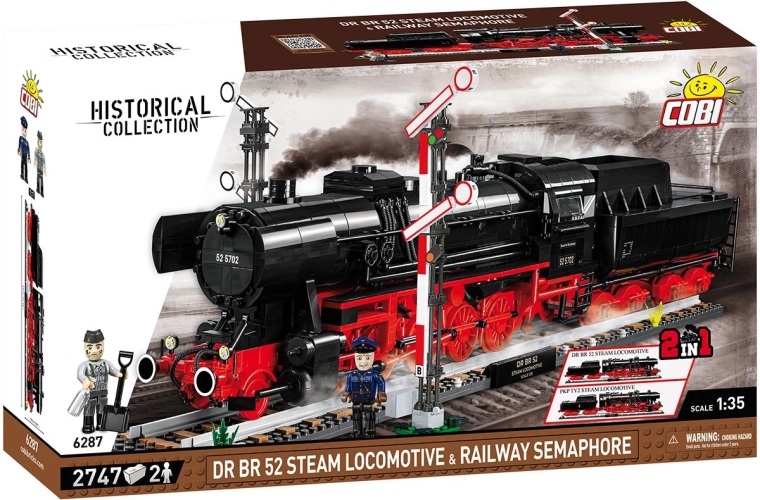 Cobi DR BR 52 parná lokomotíva a návestidlo 2v1 1:35