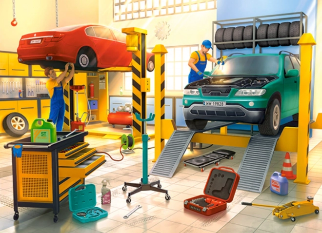 Puzzle autoservis 100 dielikov Castorland